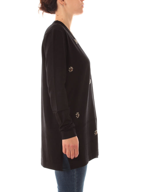 Marina Talia cardigan con applicazioni da donna nero