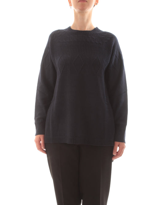 Persona By marina rinaldi RENIER maglia in misto cashmere da donna blu scuro