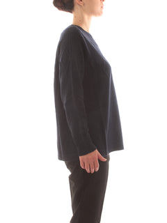 Persona By marina rinaldi RENIER maglia in misto cashmere da donna blu scuro