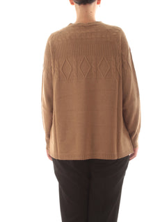 Persona By marina rinaldi RENIER maglia in misto cashmere da donna camel