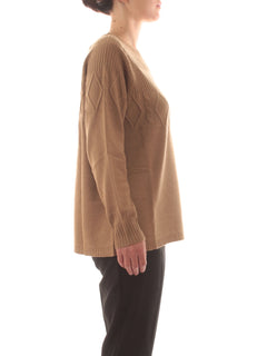 Persona By marina rinaldi RENIER maglia in misto cashmere da donna camel