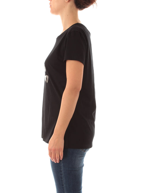 Marina Talia t-shirt con strass da donna nero