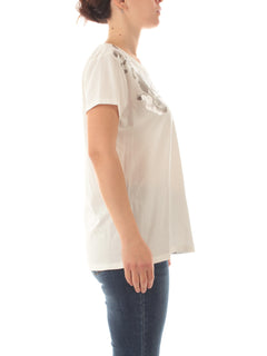 Marina Talia t-shirt con strass da donna bianco