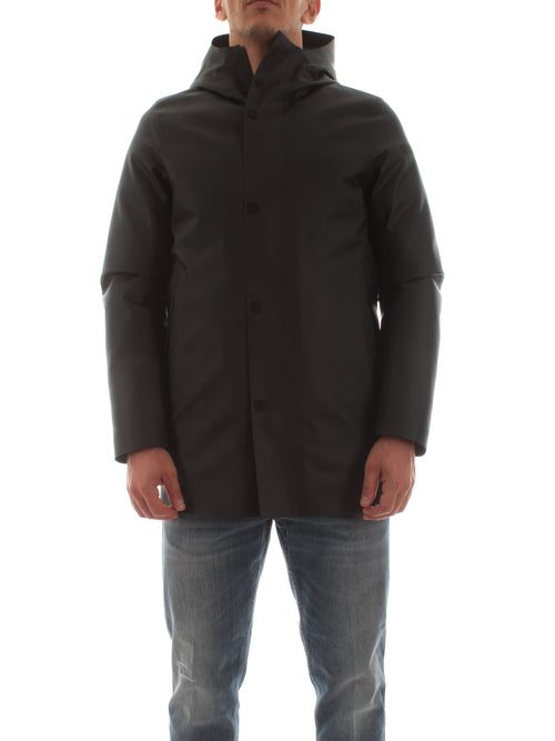 RRD-ROBERTO RICCI DESIGNS RUBBER DOUBLE PARKA DA UOMO PIOMBO