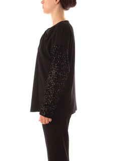 Corte dei gonzaga gold casacca con paillettes da donna nero