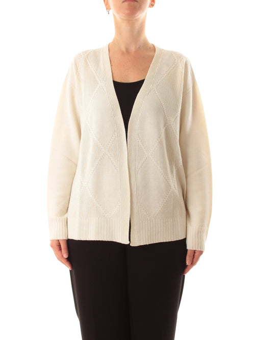 Corte dei gonzaga gold cardigan da donna bianco seta