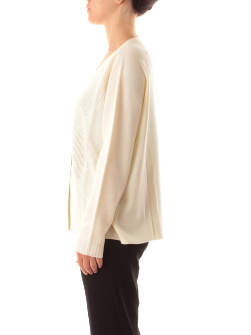 Corte dei gonzaga gold cardigan da donna bianco seta