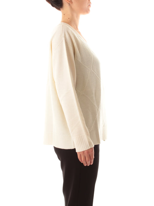 Corte dei gonzaga gold cardigan da donna bianco seta