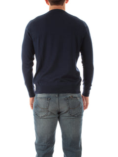 Fedeli maglia girocollo in misto cashmere e seta da uomo avio