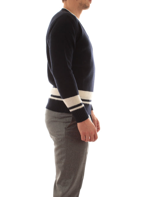 Kangra pullover scollo a V da uomo blu