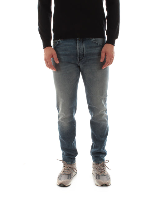 Jacob Cohen jeans scott cropped carrot slim da uomo blu medio