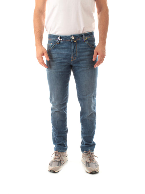 Jacob Cohen jeans scott cropped carrot slim da uomo blu