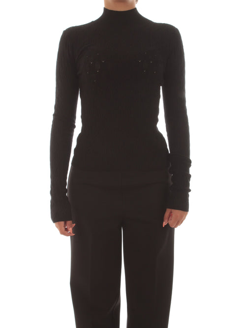 Twinset Actitude maglia lupetto con motivo a treccia da donna nero