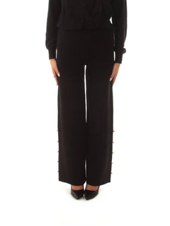 Twinset Actitude pantalone wide leg in maglia da donna nero