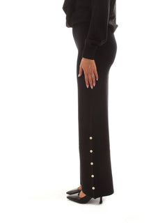 Twinset Actitude pantalone wide leg in maglia da donna nero