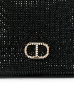 Twinset mini tote con strass da donna nero