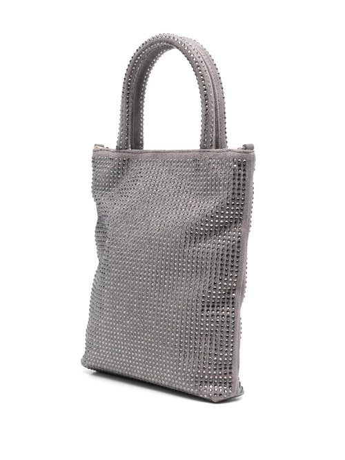 Twinset mini tote con strass da donna grigio medio