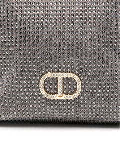 Twinset mini tote con strass da donna grigio medio