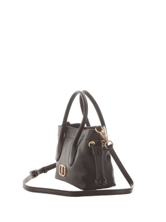 Twinset borsa a tracolla con Oval T e coulisse da donna nero