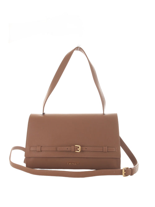 Twinset borsa in pelle da donna chocolate malt