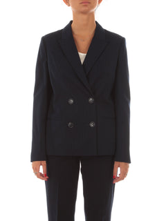 Twinset blazer doppiopetto da donna indaco gessato lurex