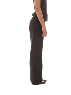 Twinset pantaloni straight leg con cinturino Oval T da donna nero