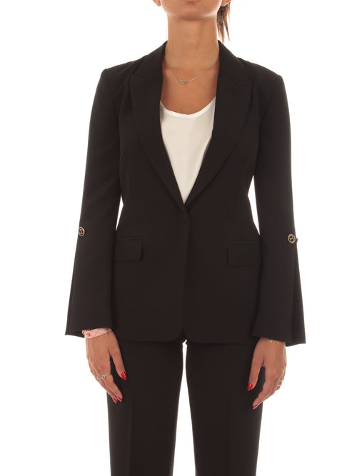 Twinset blazer con bottoni Oval T da donna nero