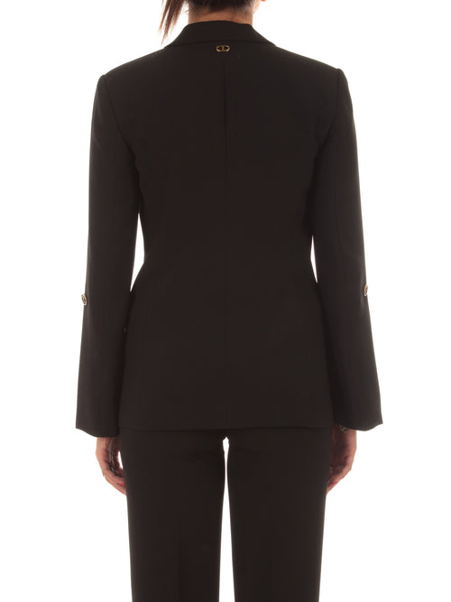 Twinset blazer con bottoni Oval T da donna nero