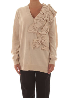 Twinset maglia in misto cashmere da donna old white