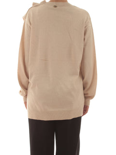 Twinset maglia in misto cashmere da donna old white