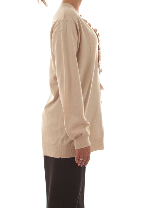 Twinset maglia in misto cashmere da donna old white