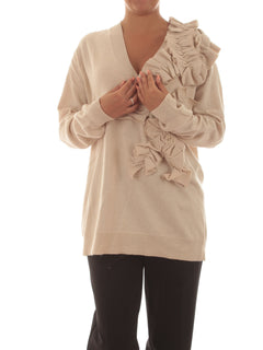 Twinset maglia in misto cashmere da donna old white