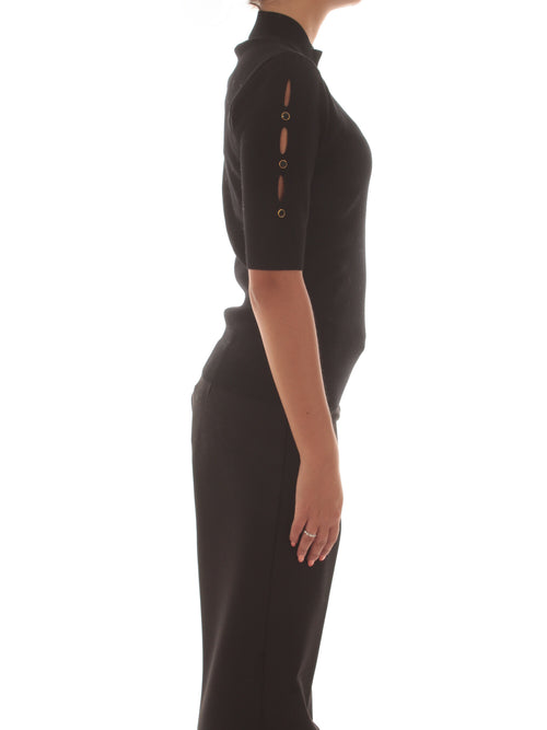 Twinset maglia lupetto con cut-out e borchie da donna nero