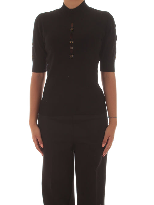 Twinset maglia lupetto con cut-out e borchie da donna nero