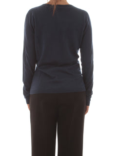 Twinset maglia in misto seta e cashmere da donna indaco