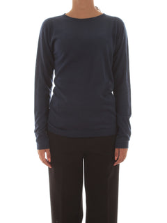 Twinset maglia in misto seta e cashmere da donna indaco