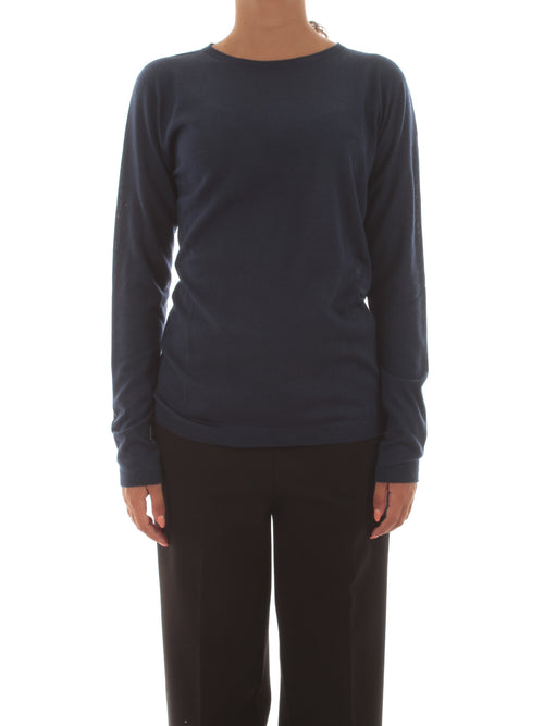 Twinset maglia in misto seta e cashmere da donna indaco