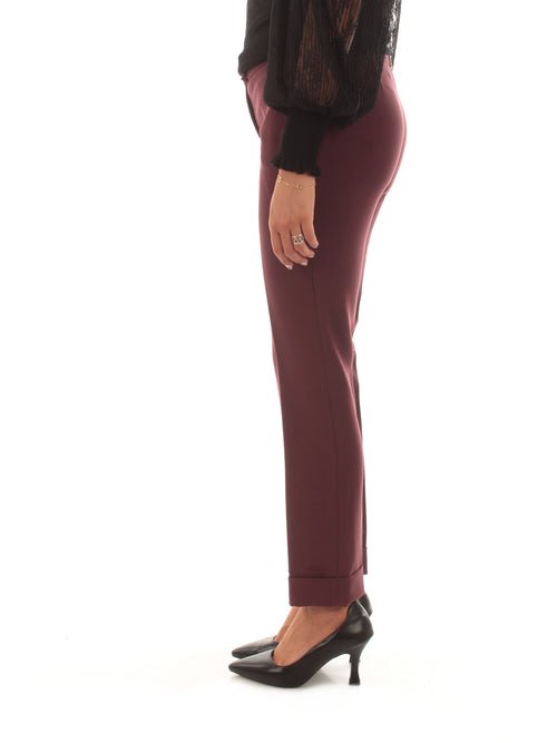 Twinset pantalone a sigaretta da donna plum wine