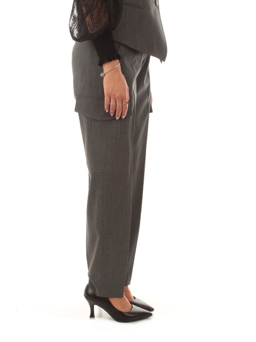 Twinset pantalone cargo da donna grigio antracite