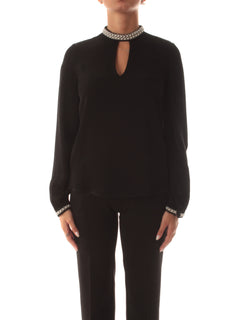 Twinset blusa con ricami da donna nero