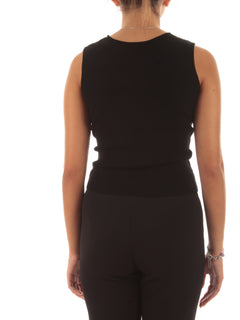 Twinset top doppio uso con Oval T da donna nero