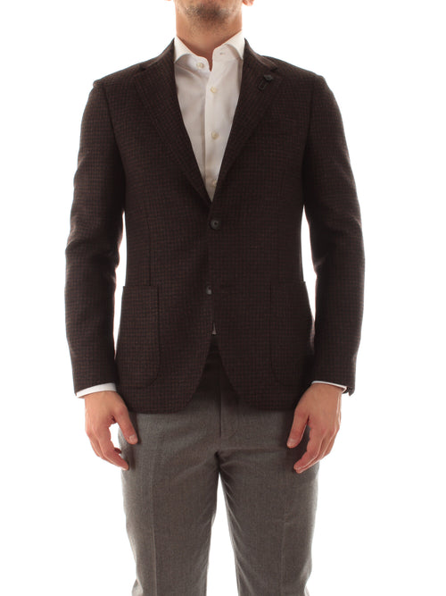 Lardini blazer monopetto marrone da uomo