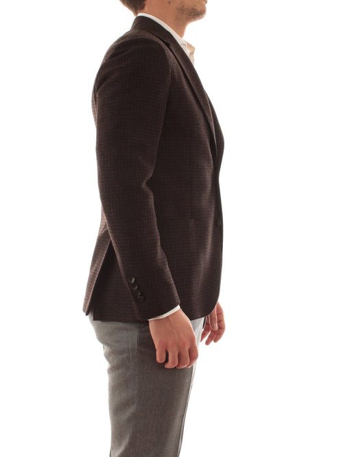 Lardini blazer monopetto marrone da uomo