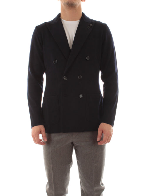 Lardini blazer doppippetto da uomo blu