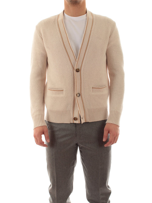 Lardini cardigan da uomo panna