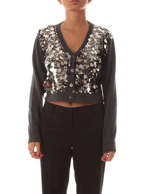 Jucca cardigan con paillettes da donna antracite