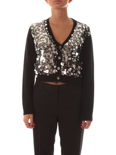 Jucca cardigan con paillettes da donna nero