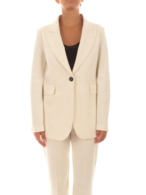 Jucca giacca blazer in jersey da donna panna