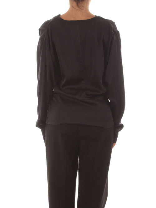 Jucca blusa in raso di seta da donna nero