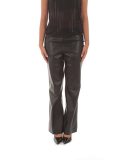 Jucca pantaloni flare in similpelle da donna nero